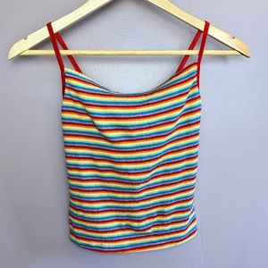 rainbow spaghetti strap shirt